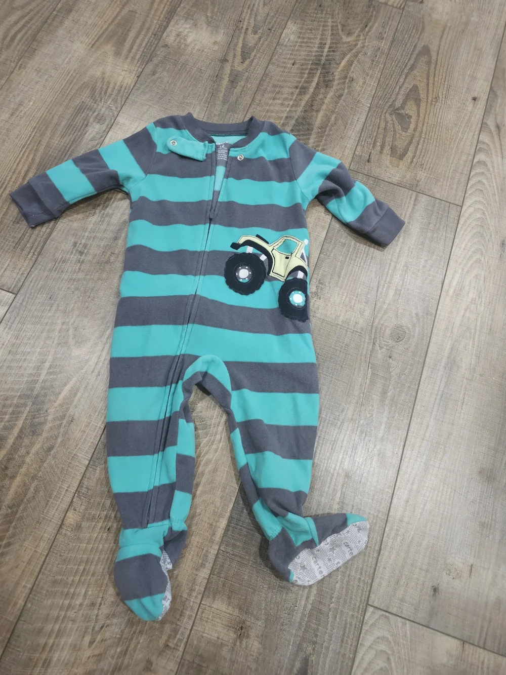 4/$10 Carters Striped Footie Pajamas 12 Month Fleece